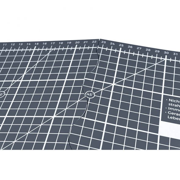 Semplix Faltbare Schneidematte grau (45 x 30 cm/ Unterseite rutschhemmend) A3