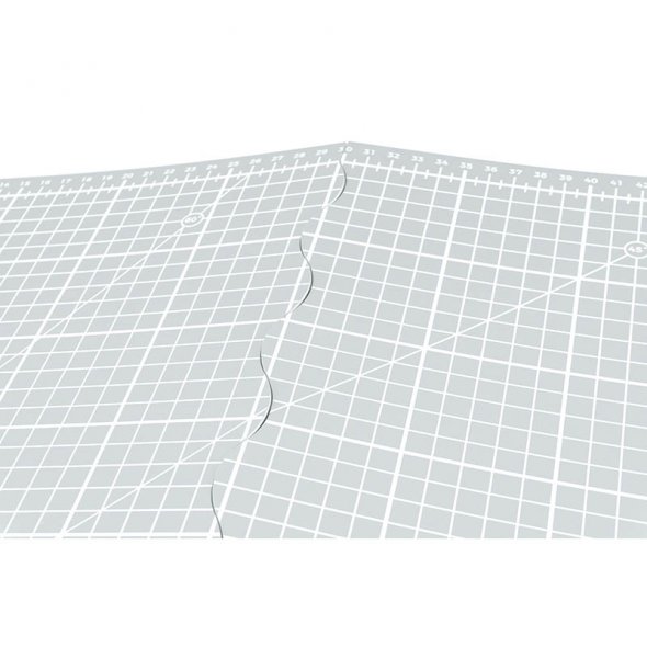 Semplix Faltbare Schneidematte hellgrau (60 x 45 cm/ Unterseite rutschhemmend) A2