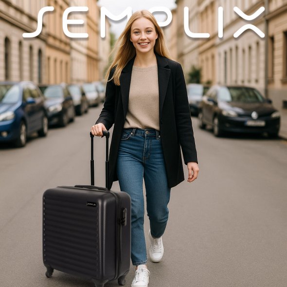 Semplix Nähmaschinentrolley (L / schwarz / Hartschale)