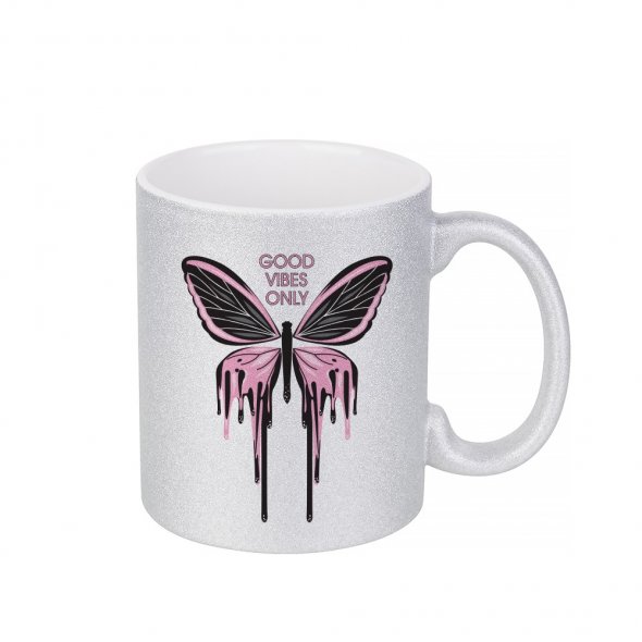 Sublimations-Tasse Glitter (330 ml / farbig)