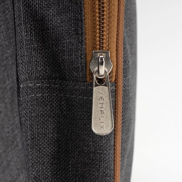 Semplix Overlocktasche anthrazit/braun (44 x 38 x 33 cm)
