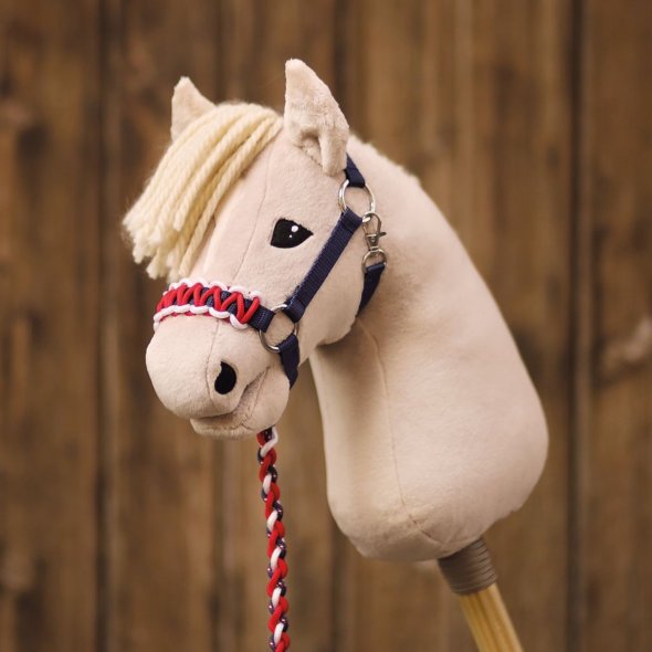 Kullaloo Hobby Horse Halfter Material-Set navy/rot