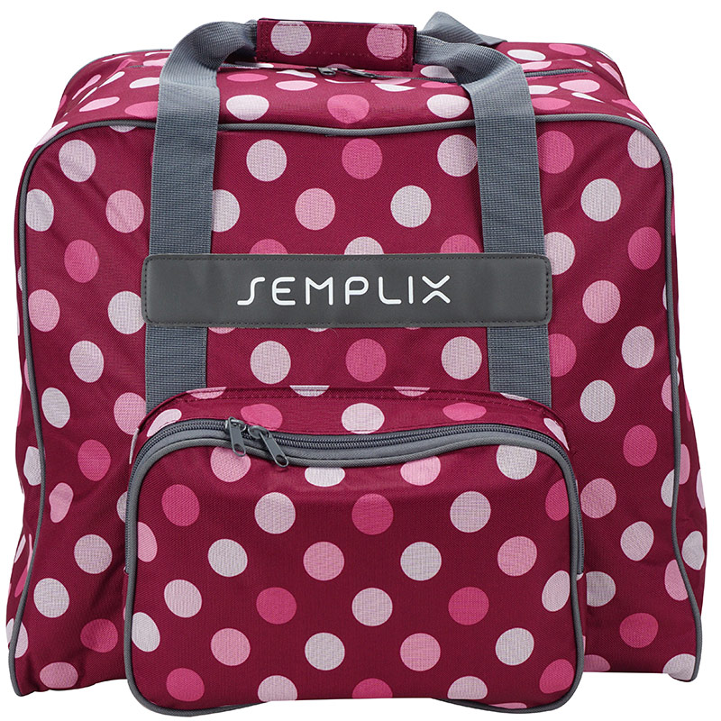 Semplix Overlocktasche-Coverlocktasche Polka Dots (beere/rosa) | Nähwelt  Flach