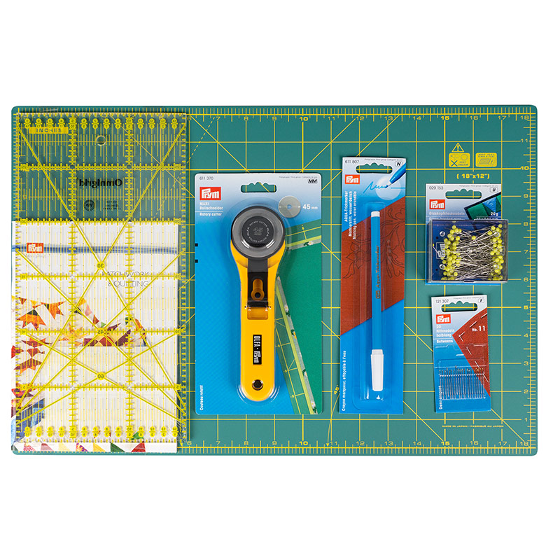 Prym patchwork starter set faltbare matte 30 x 45 cm blau n hwelt 